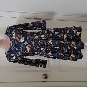La Vie Lente Size M Dino-Mite Dinosaur Skater Dress, New Without Tag